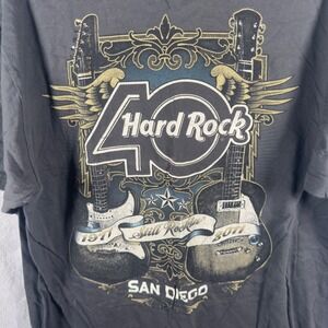 Hard Rock Hotel San Diego 40th Anniversary T-Shirt Mens Large Grey 1971-2011 Tee